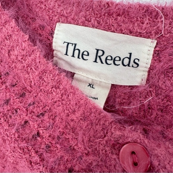 The Reeds X J. Crew Fuzzy Pink Cardigan Sweater Size XL - Picture 3 of 7